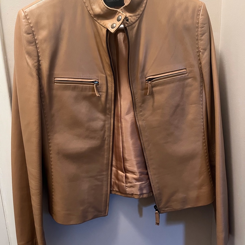 Tan Leather Jacket - Picture 3 of 5